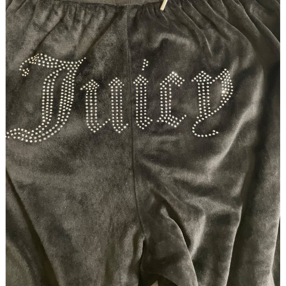 Juicy Couture Women's OG Big Bling Black Velour Track Pants Size XL - Picture 4 of 7